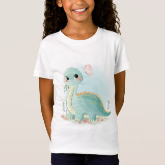 Camiseta Dinossauro De Bebê E Borboleta