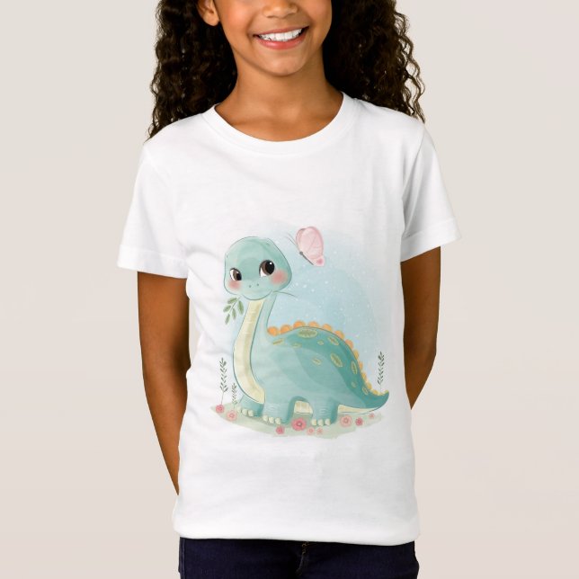 Camiseta Dinossauro De Bebê E Borboleta (Frente)