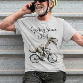 Camiseta Dinossauro de bicicleta Dino Bike Cyclist Old Bike