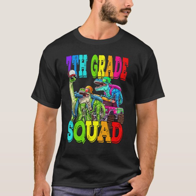 Camiseta Dinossauro De Caminhão De 7 Grad Squad Monster De  (Frente)