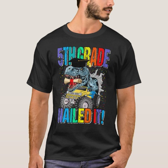 Camiseta Dinossauro De Caminhão De Ti Monstro De 5 Grau (Frente)