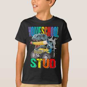 Camiseta Dinossauro de Caminhão Estacionado em Homeschool