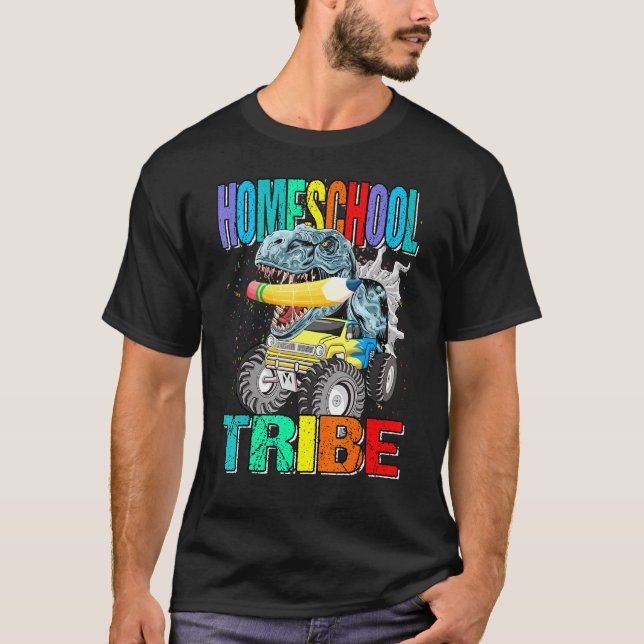 Camiseta Dinossauro de Caminhão Monstro da Tribo de Homesch (Frente)