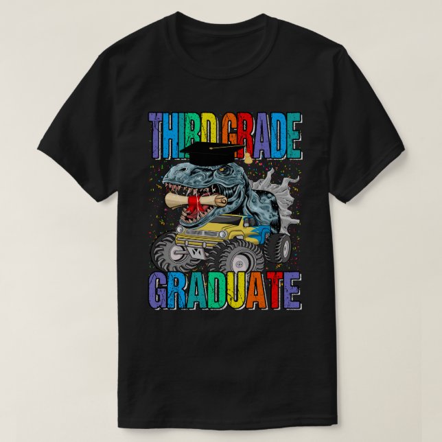Camiseta Dinossauro de Caminhão Monstro do Formando de Terc (Frente do Design)