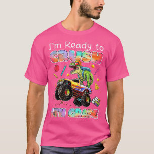 Camiseta Dinossauro De Caminhão Monstro Estou Pronto Para E