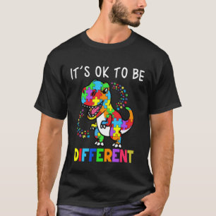 Camiseta Dinossauro de Conscientização do Autismo Meninos M