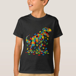 Camiseta Dinossauro de conscientização sobre autismo colori