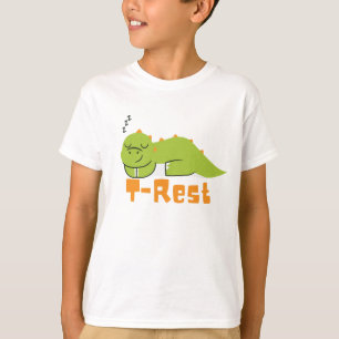 Camiseta Dinossauro de Descanso T, T-Rex Engraçado Dormindo