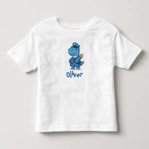 Camiseta Dinossauro de Desenho Animado Fofo Polícia