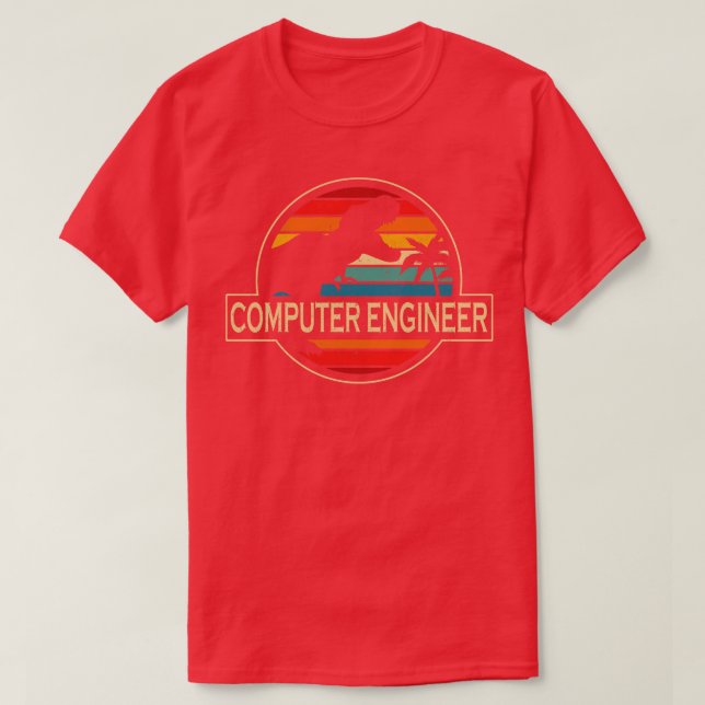 Camiseta Dinossauro de Engenheiro de Computador (Frente do Design)