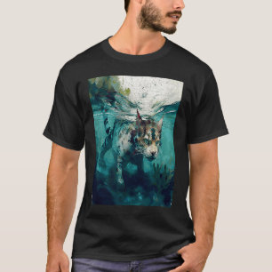 Camiseta Dinossauro de Gato Subaquático