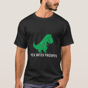 Camiseta Dinossauro de Hóquei T-rex Engraçado Odeia Enfrent