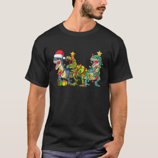 Camiseta Dinossauro de Natal T Rex Papais noeis Cuecas Xmas