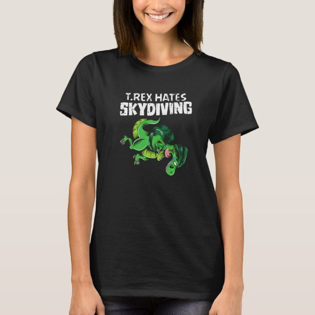 Camiseta Dinossauro de Parapente T Rex Odeia Parapente (Frente)