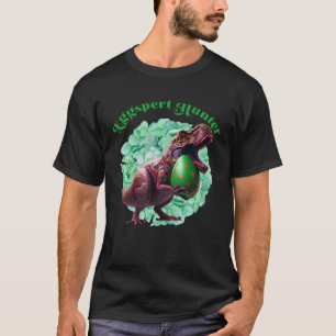 Camiseta Dinossauro de Páscoa de caça a ovos de caça à Pásc