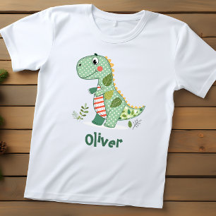 Camiseta Dinossauro de Patchwork Fofo