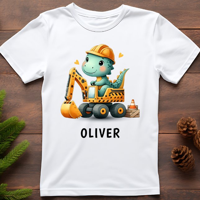 Camiseta Dinossauro de trabalhador em forma de cavador (Criador carregado)