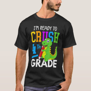 Camiseta Dinossauro de volta à escola Estou pronto para esm
