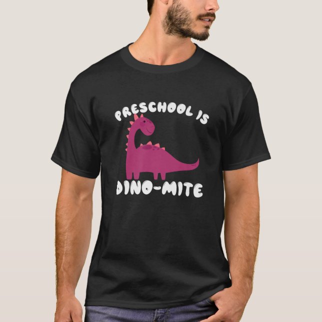 Camiseta Dinossauro De Volta À Escola | Pré-Escolas Dino Mi (Frente)