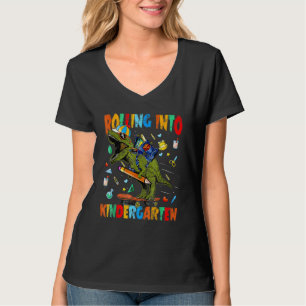 Camiseta Dinossauro de Volta às Aulas Rola para o Jardim de