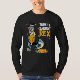 Camiseta Dinossauro Dia de Ação de Graças Meninos Peru Saur