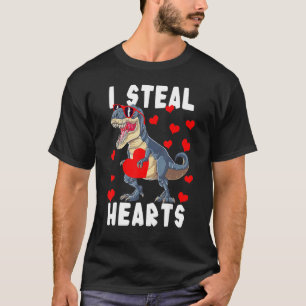 Camiseta Dinossauro Dia de os namorados I Roubar Corações R