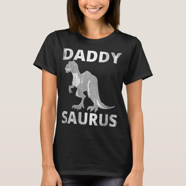 Camiseta Dinossauro Dia de os pais Daddysaurus Trex (Frente)