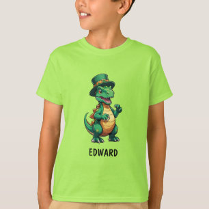 Camiseta Dinossauro Dia de São Patrício verde