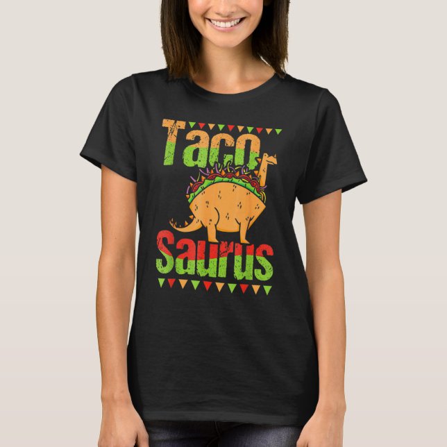 Camiseta Dinossauro Dia Nacional do Taco Taco Saurus Dino T (Frente)