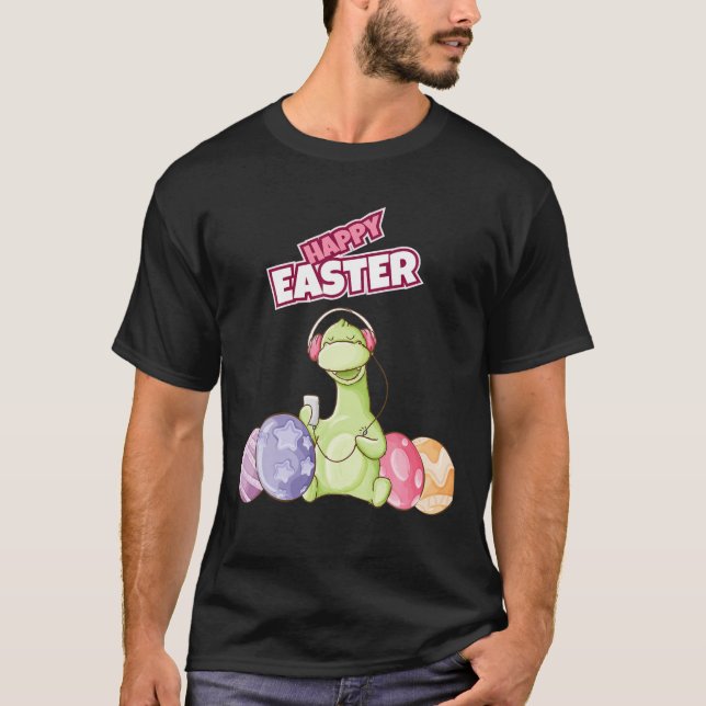 Camiseta Dinossauro Diga Felz pascoa (Frente)