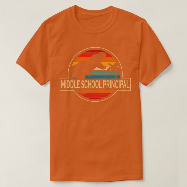 Camiseta Dinossauro Diretor da Escola Média (Frente do Design)