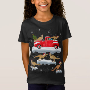 Camiseta Dinossauro Dirigindo Árvore de Natal Dinossauro Ca