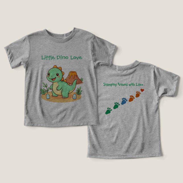 Camiseta Dinossauro Divertido da Moda (Design Frente e Verso)