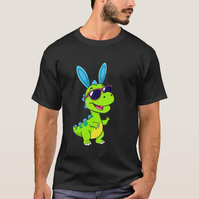 Camiseta Dinossauro Divertido de Páscoa (Frente)