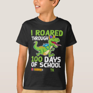 Camiseta Dinossauro Divertido Que Andei Por 100 Dias Da Esc