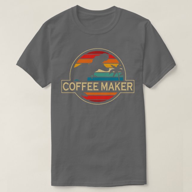 Camiseta Dinossauro do Criador de Café (Frente do Design)