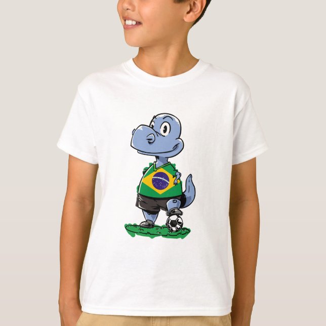 Camiseta Dinossauro do futebol - Brasil (Frente)