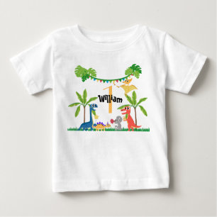 Camiseta Dinossauro do Primeiro Aniversário do Bebê