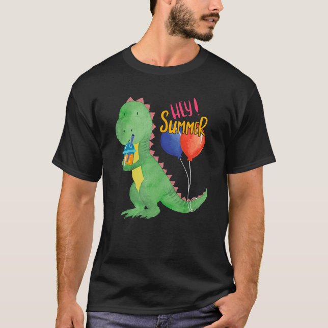 Camiseta Dinossauro Doce Com Refrescamento De Limonada Fo (Frente)