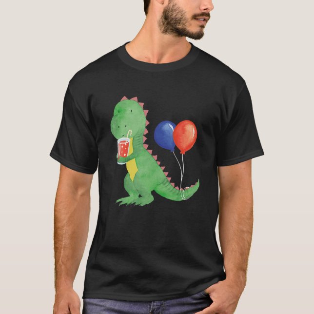 Camiseta Dinossauro Doce Com Refrescamento De Limonada Fo (Frente)