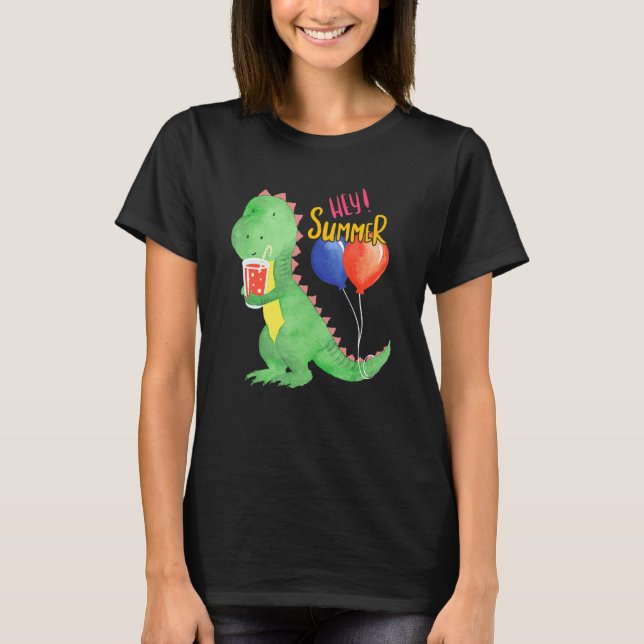 Camiseta Dinossauro Doce Com Refrescamento De Limonada Fo (Frente)
