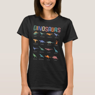 Camiseta Dinossauro Educação Tricerátops Stegosaurus Tre