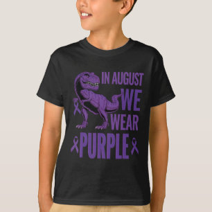 Camiseta Dinossauro Em Agosto Vestimos Sobredosagem Roxa Do