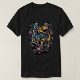 Camiseta Dinossauro em skate: Estilo de rua urbana