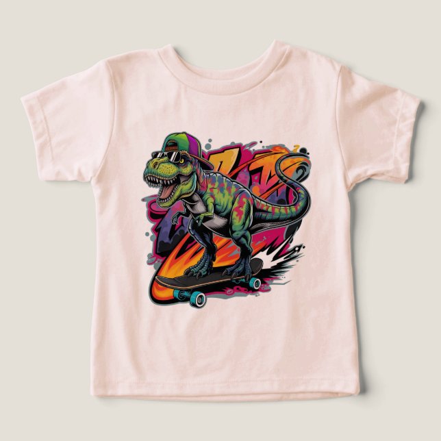 Camiseta Dinossauro em um Skate (Design frontal)