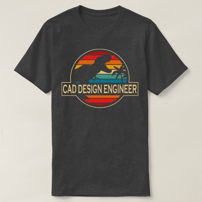 Camiseta Dinossauro Engenheiro Cad (Frente do Design)