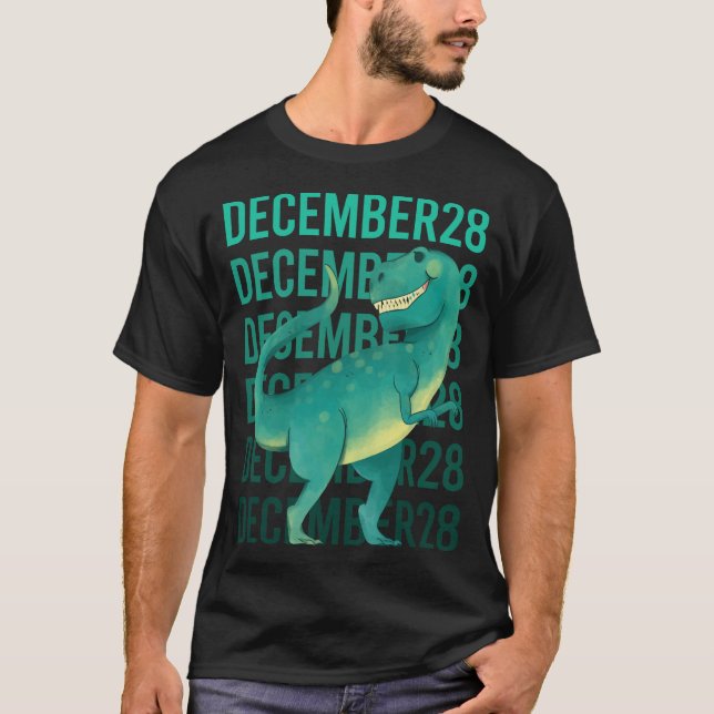 Camiseta Dinossauro Engraçado - 28 de dezembro 28 (Frente)