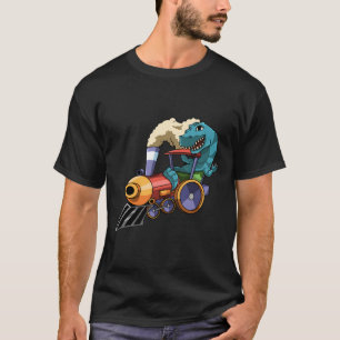 Camiseta Dinossauro Engraçado Andando De Comboio Tyrannosau