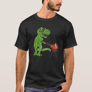 Camiseta Dinossauro Engraçado Chef Cook CHURRASCO ao ar liv