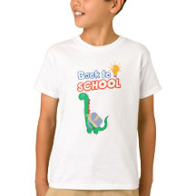 Dinossauro engraçado de volta à escola com criança